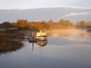 Trasna on a steamy Autumn morning - by Peter Breene