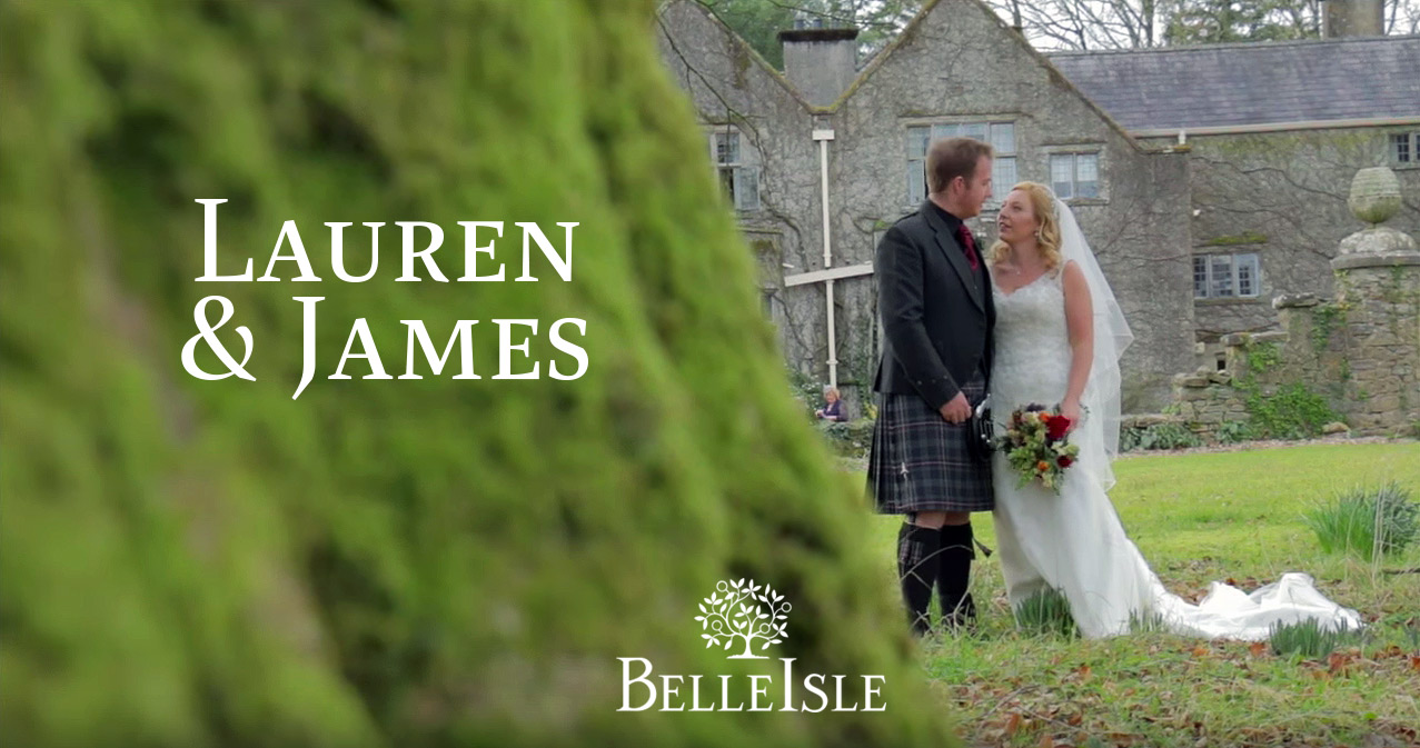 Lauren and James' March wedding at Belle Isle Castle